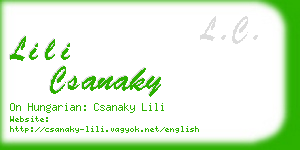 lili csanaky business card